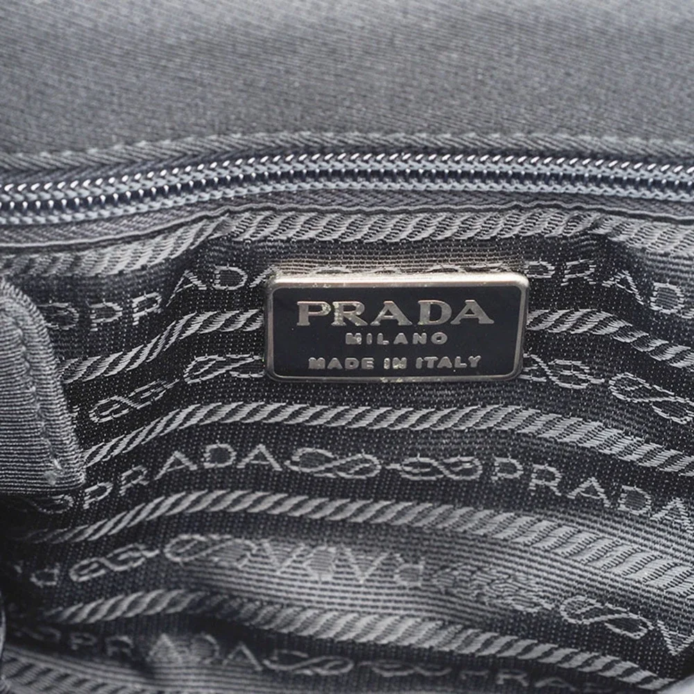 PRADA Black Canvas Shoulder Bag - Picture 8 of 12